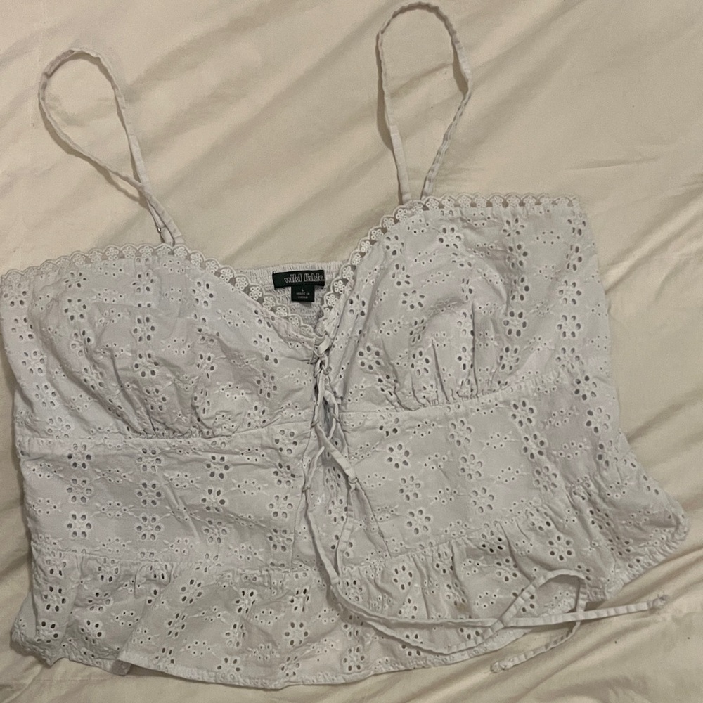 Wild Fable White Eyelet Camisole Top